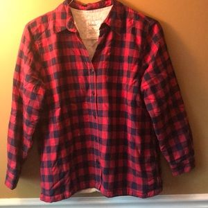 L.L. Bean fleece-lined flannel